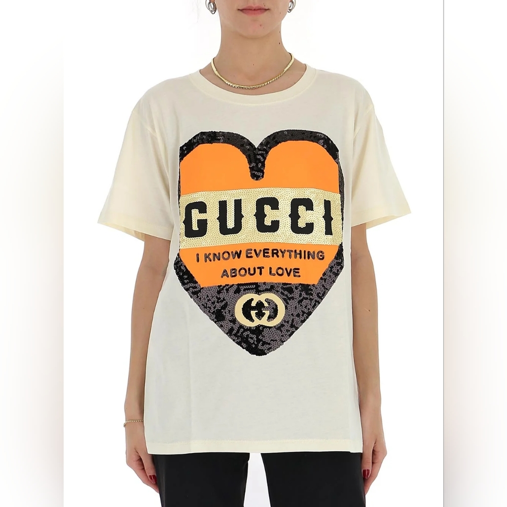 Gucci Embellished Motif T-Shirt size SM